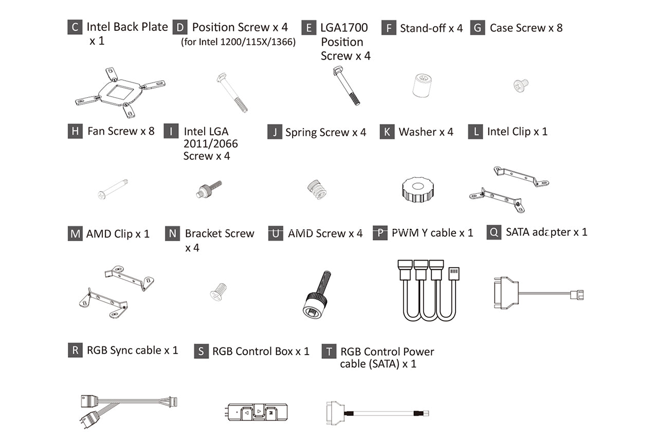 Enermax Intel/AMD Mounting Hardware For LIQMAX III / AQUAFUSION / AQUAFUSION ADV