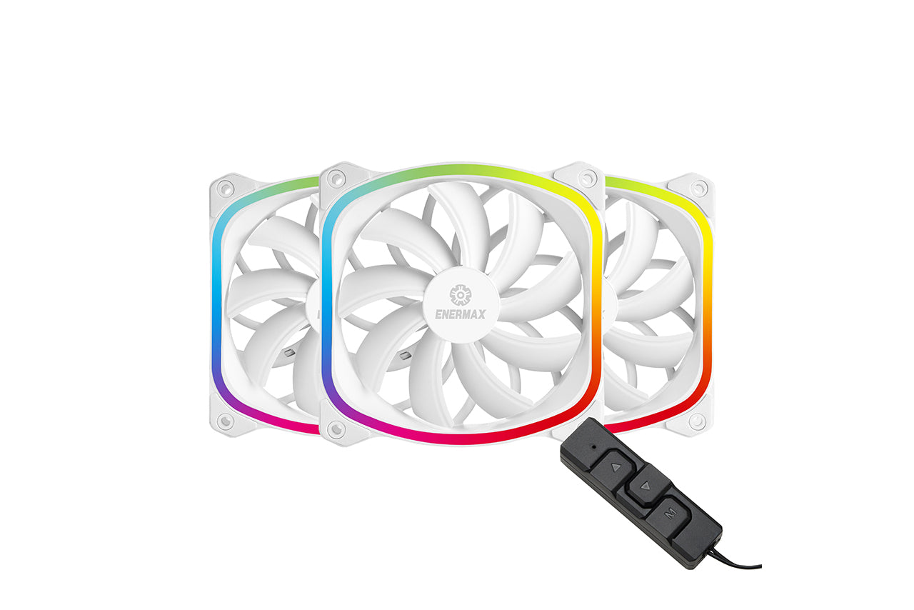 SquA RGB aRGB 120MM PWM Fan - White (3-Pack)