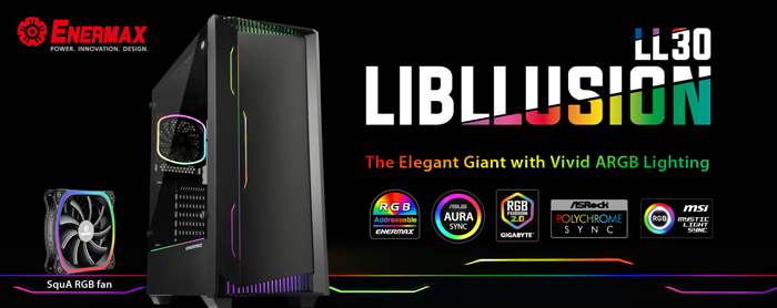 ENERMAX Intros LIBLLUSION LL30, an ATX Mid-Tower Case with SquA RGB fan