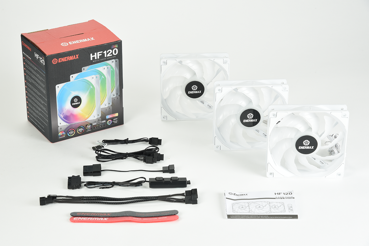 HF120 aRGB 120MM PWM Fan - White (3-Pack)